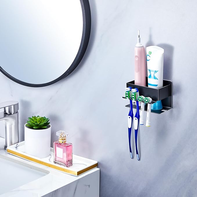 Toothbrush Head Holders, Electric Tooth Brush Head Holder, Adhesive Toothpaste - Image 2