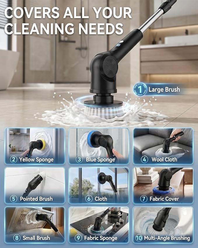 Electric Spin Scrubber, 3-Speed Shower Scrubber - Image 7