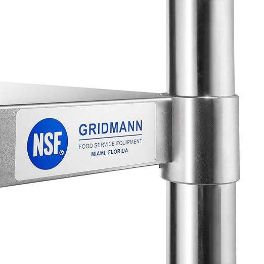 GRIDMANN Stainless Steel Work Table 48 x 24 Inches, NSF Commercial Kitchen Prep Table with Under Shelf for Restaurant and Home