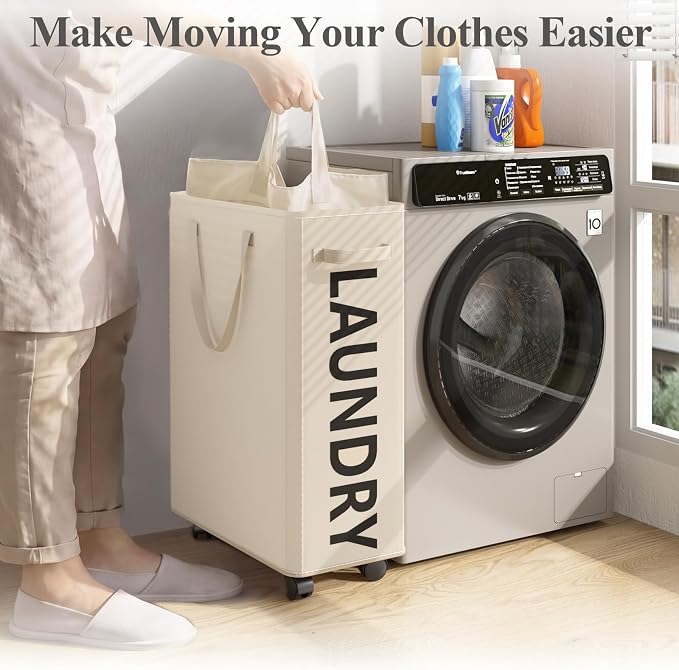 Optish 50L Slim Rolling Laundry Basket - Image 5