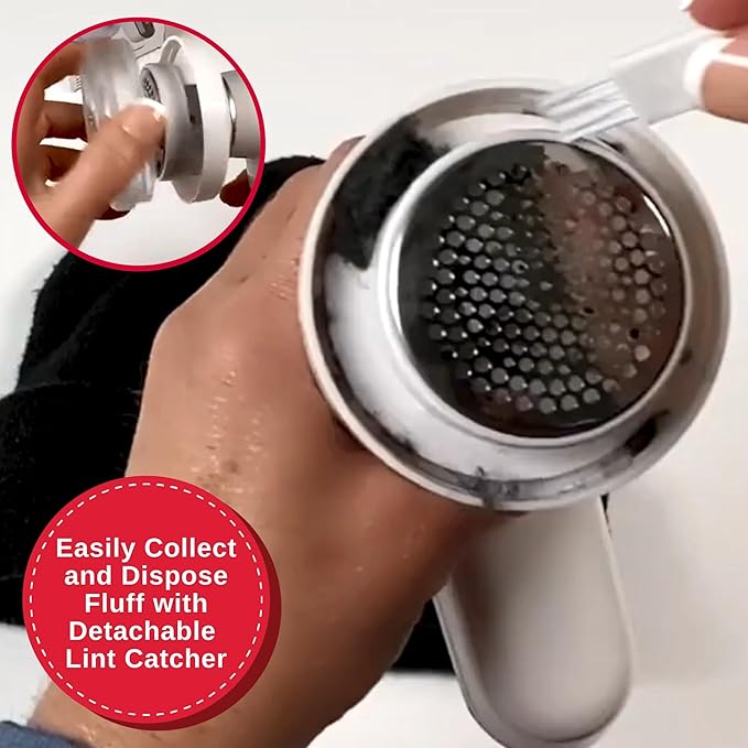 SINGER® Compact & Portable Fabric Shaver and Lint Remover | Battery operated - Image 5