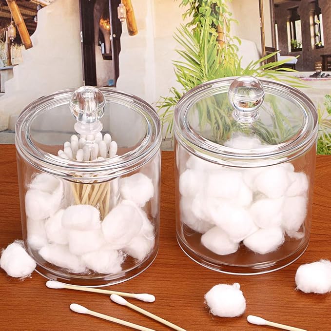 Hipiwe Acrylic Cotton Ball and Swab Organizer - Image 4