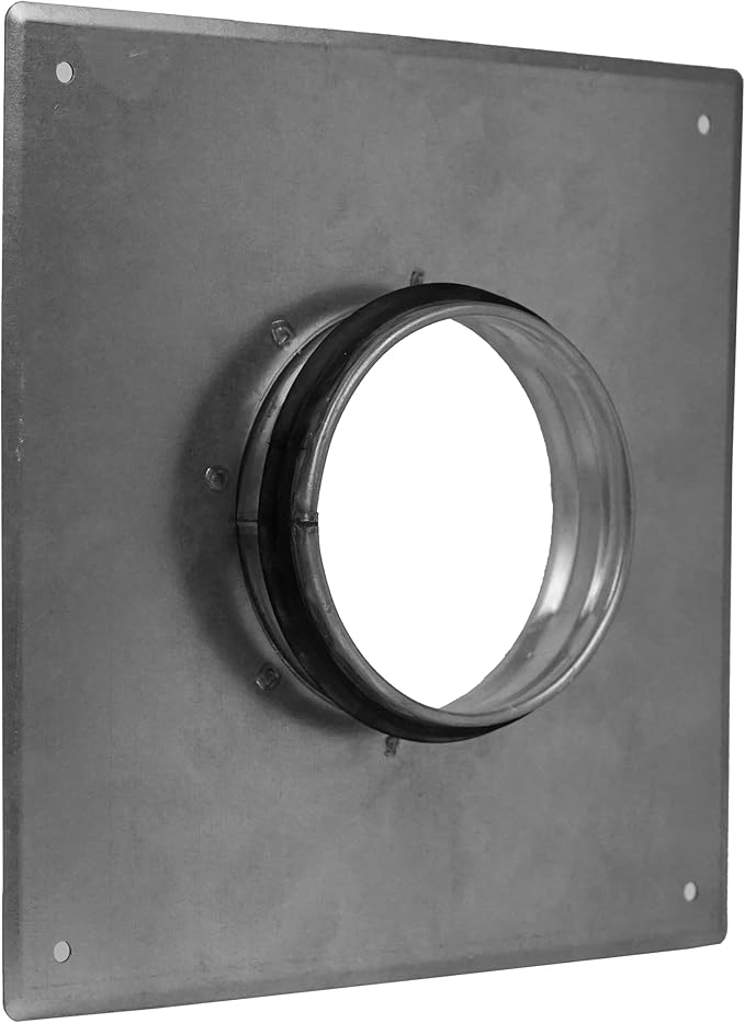 Duct Connector Flange - 4 Inch Ducting - Galvanized Steel with Rubber Gasket - Straight or Flex Pipe Flange for Heating, Cooling, Air Ventilation Systems
