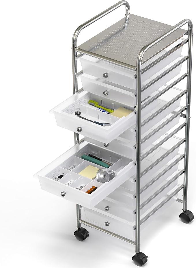 Simple Houseware Drawer Organizer Tray, 9 Adjustable Compartments, and Craft - Image 6