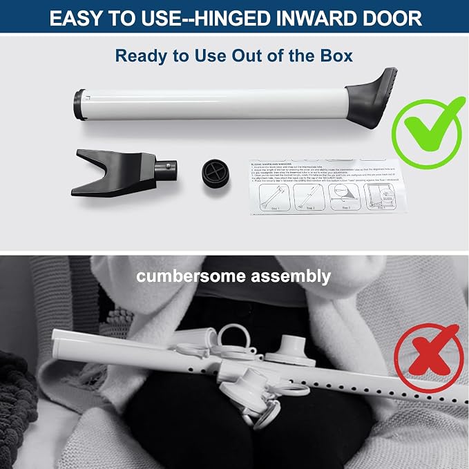 Rerishom 2 Pack Door Security Bar, Heavy Duty Patio Door Lock, Adjustable Home - Image 8