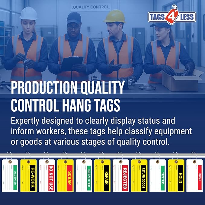 Tags 4 Less Production Quality Control Hang Tags – Equipment Preventative Maintenance Labels, for Easy Record-Keeping for Inventory Status (Repair, Pack of 100)