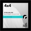 Americanflat 4x4 Picture Frame with Shatter-Resistant Glass - Streamline Collection - Thin Border Square Frame for Tabletop and Wall Display - Hanging Hardware and Easel Stand Included - Black