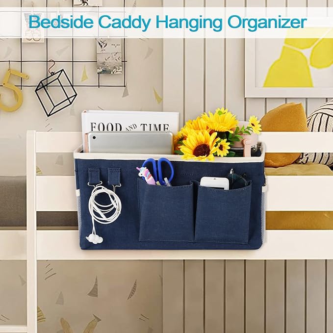 Bedside Caddy, Bedside Storage Bag Hanging Organizer - Image 2