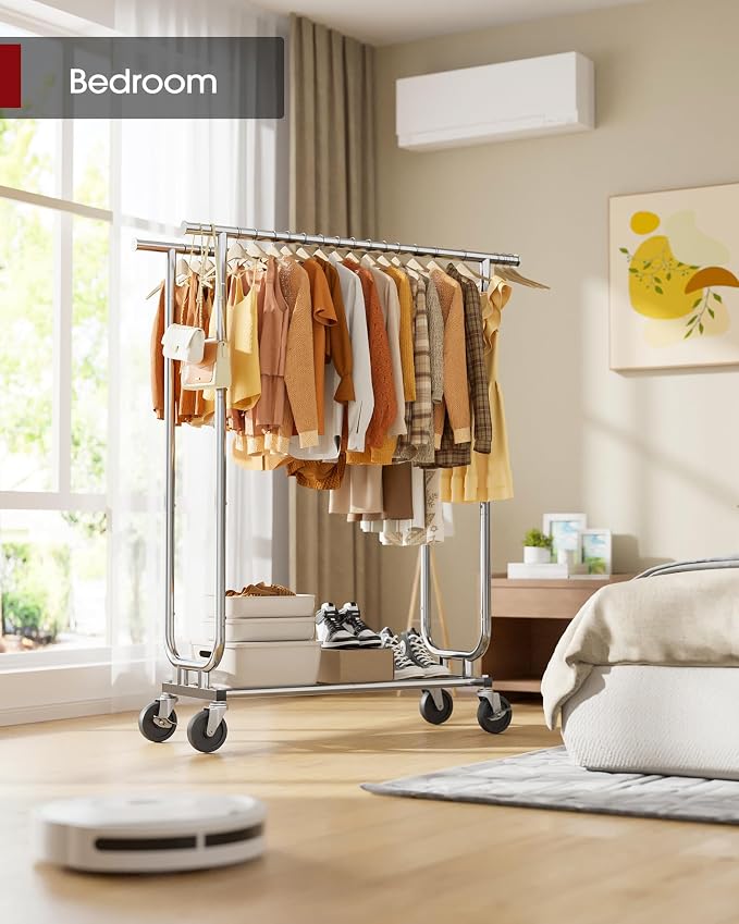 Sakugi Heavy Duty Stainless Steel Rolling Clothes Rack - Image 8