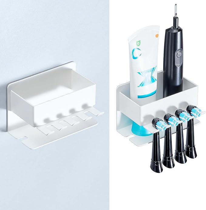 Toothbrush Head Holders, Electric Tooth Brush Head Holder, Adhesive Toothpaste by WelcometotheYAYINLI