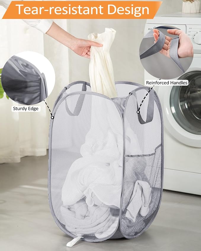 Durable Collapsible Laundry Baskets, Foldable Laundry Hamper - Image 3