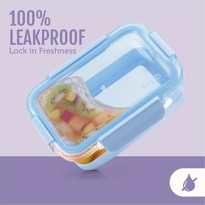 Ello Duraglass Refresh 3.4 Cup Meal Prep Containers, Everest | Glass meal prep - Image 5