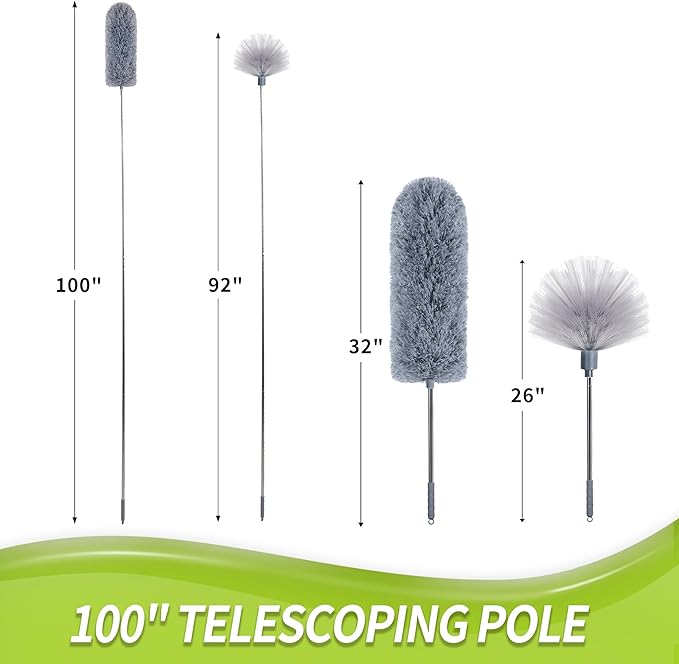 IVYROLL Cobweb Duster with Extension Pole | Spider Web Brush & Ceiling Cleaning - Image 4