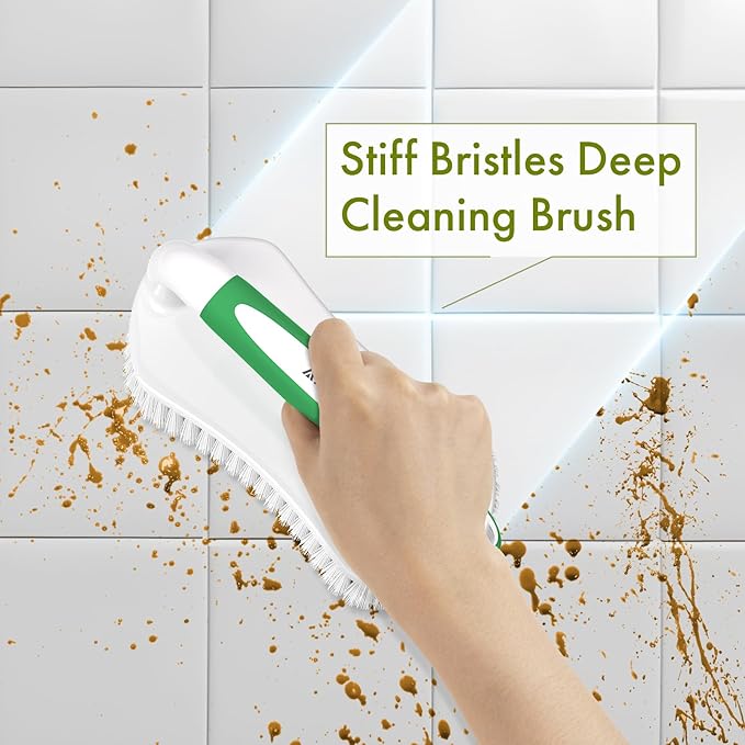 Scrub Brush for Cleaning Comfort Grip Shower Scrubber Stiff Bristles - Image 5