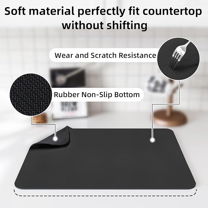 LOPNUR Small Dish Drying Mat for Kitchen Counter, Quick-Drying & Heat-Resistant - Image 4