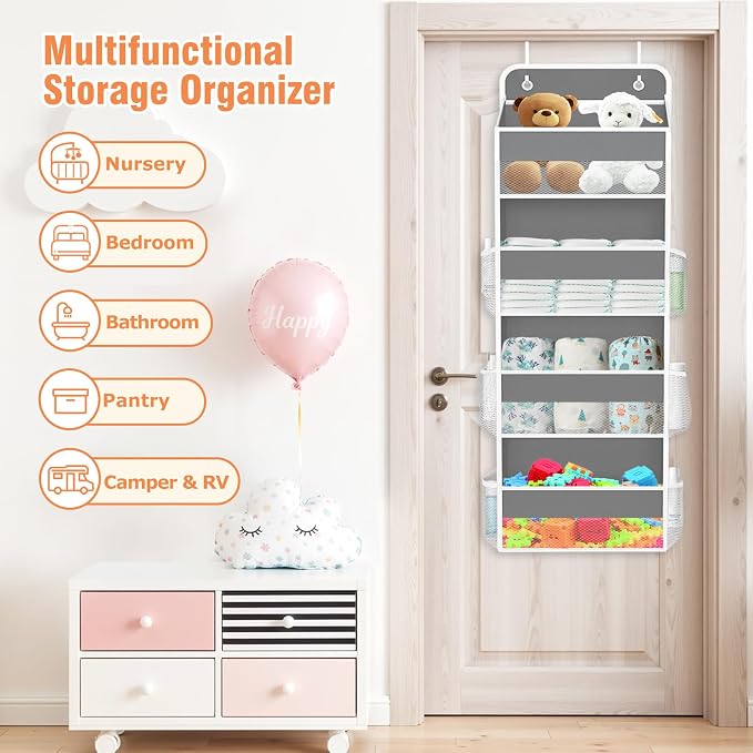 Over The Door Organizer Storage Large Capacity Hanging Bedroom Storage | 4 - Image 6