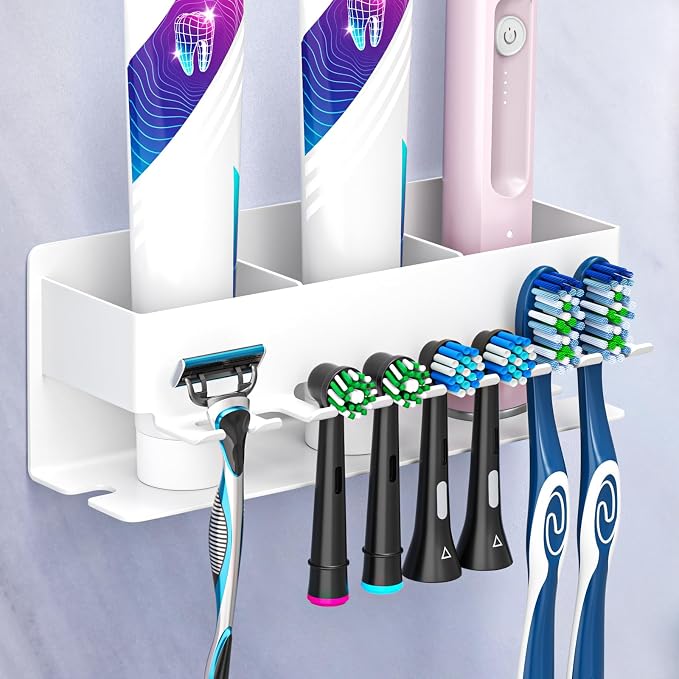 Toothbrush Head Holders, Electric Tooth Brush Head Holder, Adhesive Toothpaste by WelcometotheYAYINLI