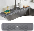 Silicone Faucet Handle Drip Catcher Beveled Drying Tray Mat Dish Soap Sponge by Unknown