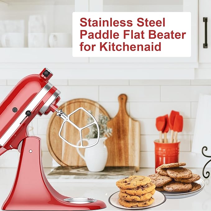 Stainless Steel Paddle Flat Beater for Kitchen Aid 5qt Plus & 6quart Bowl Lift Stand Mixer Accessories Kitchen Aide Attachments Dishwasher Safe