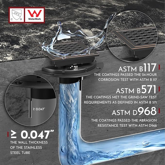 4 Inch Square Shower Floor Drain - Image 5