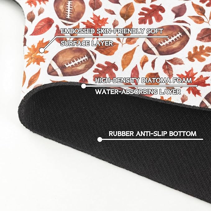 Fall Kitchen Sink Splash Guard Faucet Mat, Football Maple Leaf Autumn - Image 5