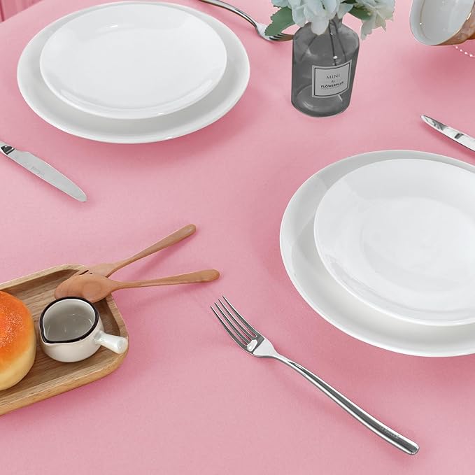 sancua 2 Pack Pink Tablecloth 60 x 102 Inch, Rectangle Table Cloth for 6 Feet Tables - Stain and Wrinkle Resistant Washable Polyester Table Cover for Dining Tables, Valentines Parties