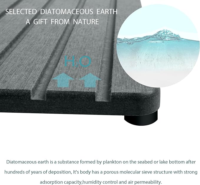 2 PCS Water Absorbent diatomite Coasters, 12" x 5.5" Water Absorbing Stone Tray for Sink, Stone Drying mat for Kitchen Counter, Stone soap Tray Used for Hand Soaps & toiletries & Plants