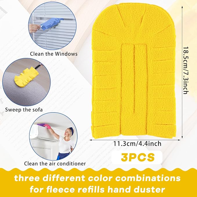Zubebe 3 Pcs Reusable Duster Refills Fleece - Image 2