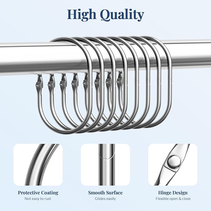 Bathway Chrome Shower Curtain Rings - Image 2
