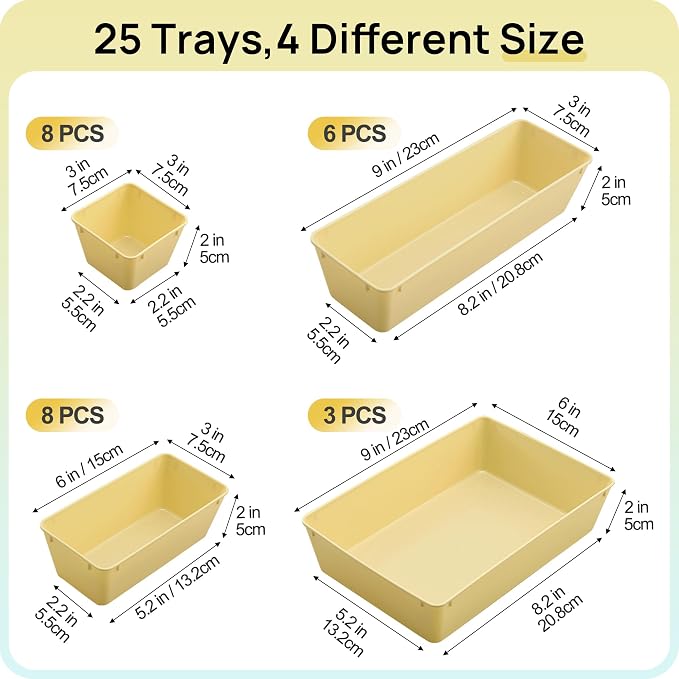 Vtopmart 25 Pack Plastic Drawer Organizers - Image 2
