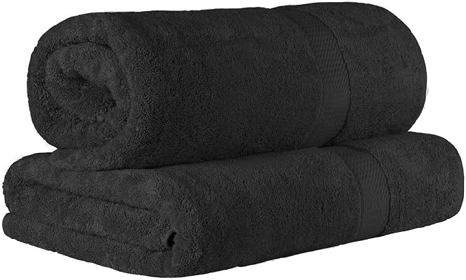 SUPERIOR Egyptian Cotton Pile Heavyweight Bath Sheet, 2 Piece Set, Ultra Soft - Image 2
