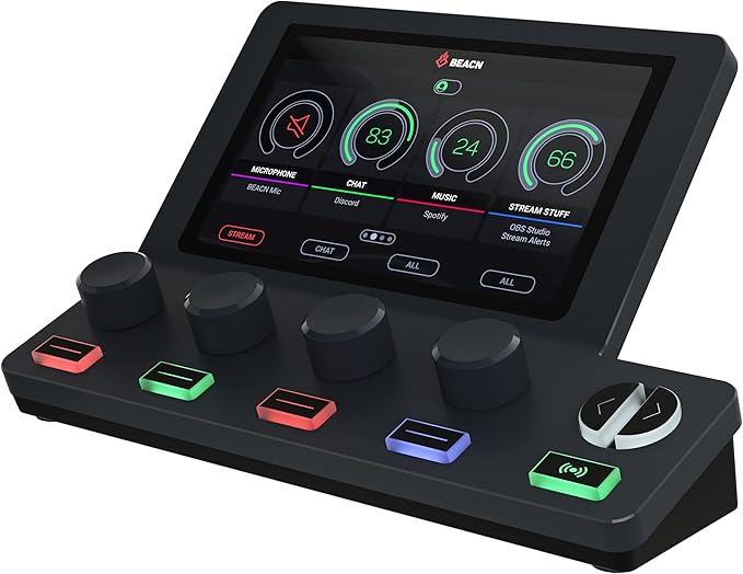 BEACN Mix Create Audio Mixer for PC & Mac | For Content Creators, Gaming & Podcast, PC Audio Mixer with C USB for Twitch & YouTube | Essential Streaming Accessories (Dark)