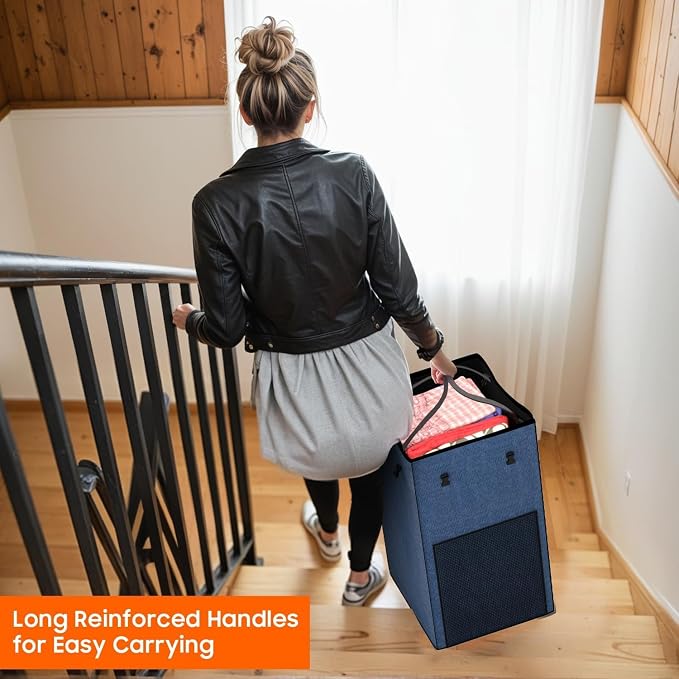 Laundry Hamper with Wheels, 150L Rolling Laundry Basket with Bag & Handles - Image 7