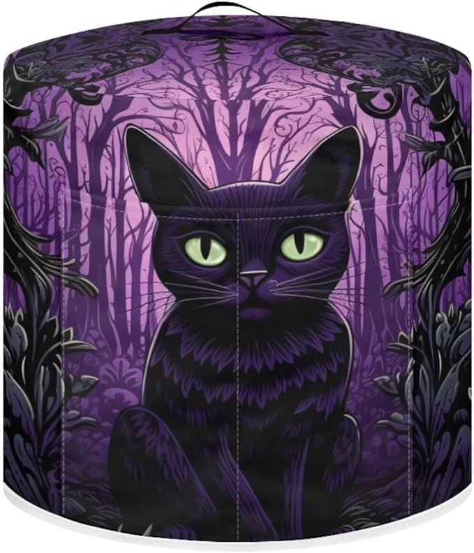 Flashideas Purple Cat Dust Cover with Pocket for Instant Pot, Rice Cooker and Air Fryer, Round Pressure Cover Dust-Proof Stain Resistant Electric Appliance Cover Easy to Clean