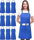 Utopia Kitchen 10 Pack Bib Apron Adjustable with 2 Pockets, Water and Oil Resistant, Cooking Kitchen Chef Apron for Women Men