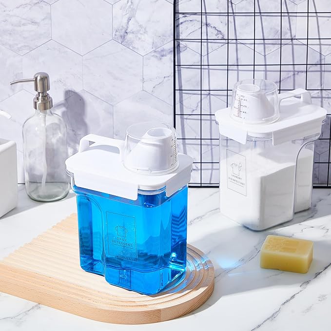 Tatuo 3 Pack Laundry Detergent Dispenser 68 oz Clear Liquid Container - Image 3