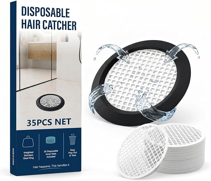 35 Pack Disposable Shower Drain Hair Catcher by Toobimen