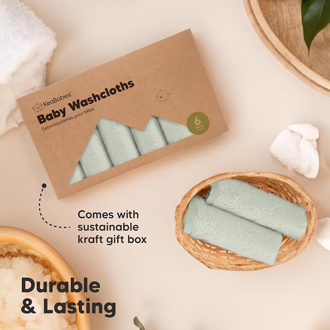 6-Pack Baby Washcloths, Soft Absorbent Washcloths - Image 7