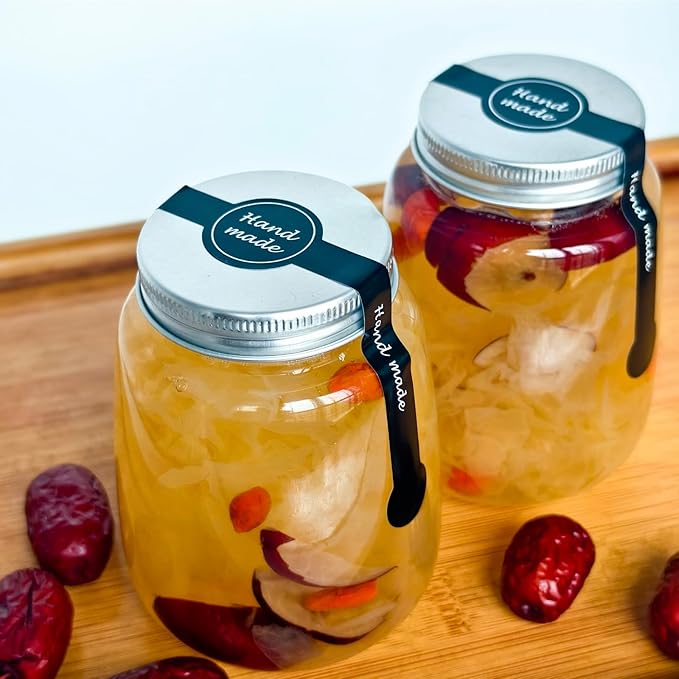 Tamper Evident Labels for Food Packaging 200PCS, 7.1"x1" Security Seals Stickers for Bakery, Candy, Artisan Crafts (Black)