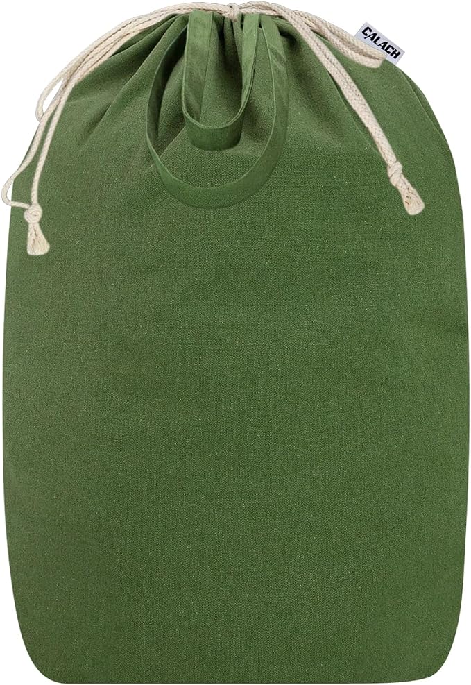 Canvas Laundry Bags with Handles & Square Base 16"Wx16"D x27.6"H by CALACH