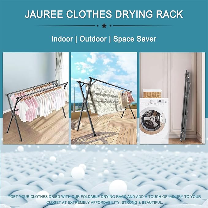 95 Inches Clothes Drying Rack, Drying Rack Clothing Folding Indoor Outdoor - Image 5