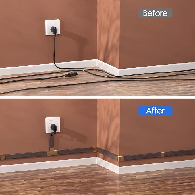 Yecaye TV Cord Hider, 125in Cord Cover, W1.18in H0.6in, Cherry | Large Cable - Image 6