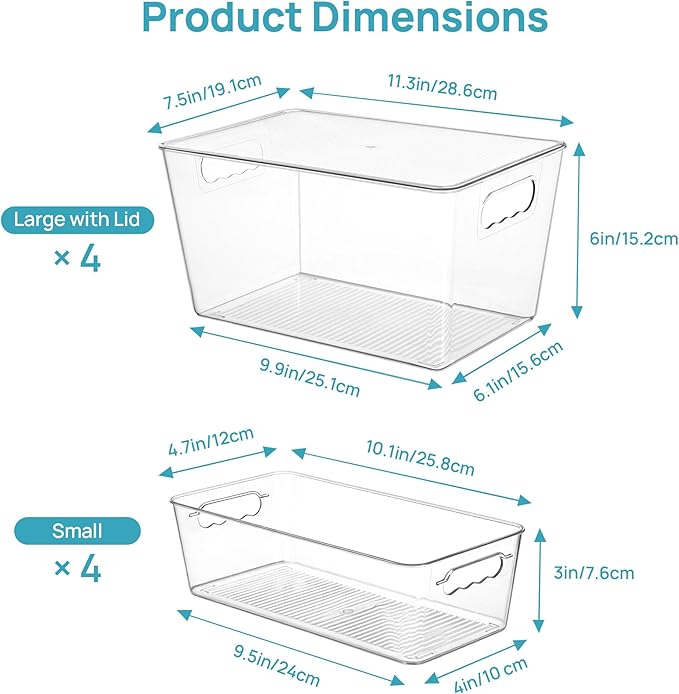 Vtopmart 8 Pack Clear Storage Bins - Image 2