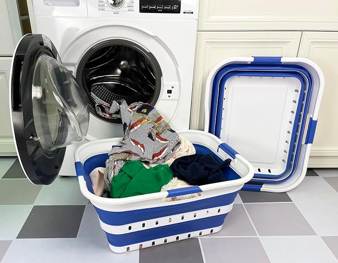 SAMMART 42L Collapsible Plastic Laundry Basket - Image 2