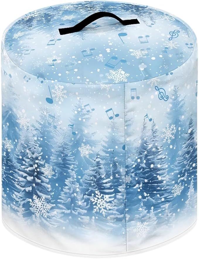 Christmas Theme Kitchen Appliance Dust Cover 6 Quart Pressure Cooker/Air Fryer/Rice Cooker Cover with Top Handle and Storage Pocker, Cute Snowman Blue
