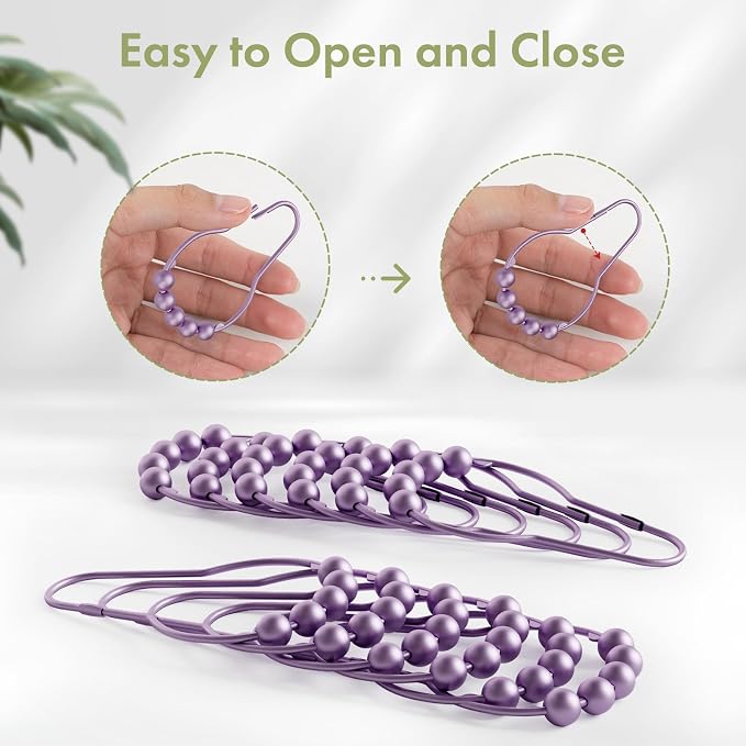 Shower Curtain Hooks, Rust Resistant Purple Shower Curtain Hooks - Image 5
