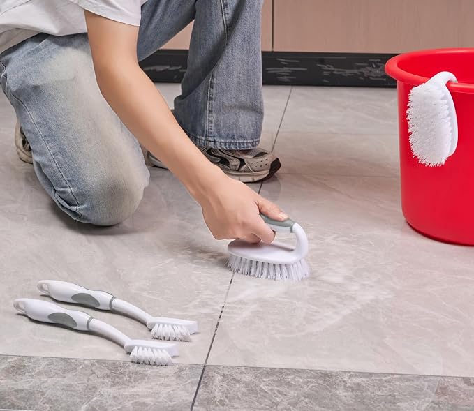 Scrub Brush Set, 4 Pack Deep Cleaning Brush Kit, 2 Tile & Grout Brush - Image 5