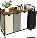 Herture Laundry Hamper with Shelf, Laundry Basket 4 Section, Laundry Sorter by Herture