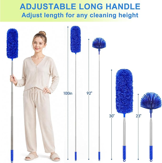 Cobweb Duster with Extension Pole, Spider Web Brush, Washable Cleaning Kit - Image 6