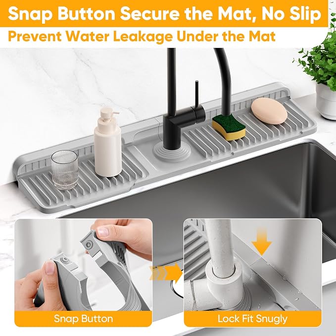 24'' Folding Faucet Mat for Kitchen Sink Splash Guard Kitchen Sink Faucet Mat - Image 4